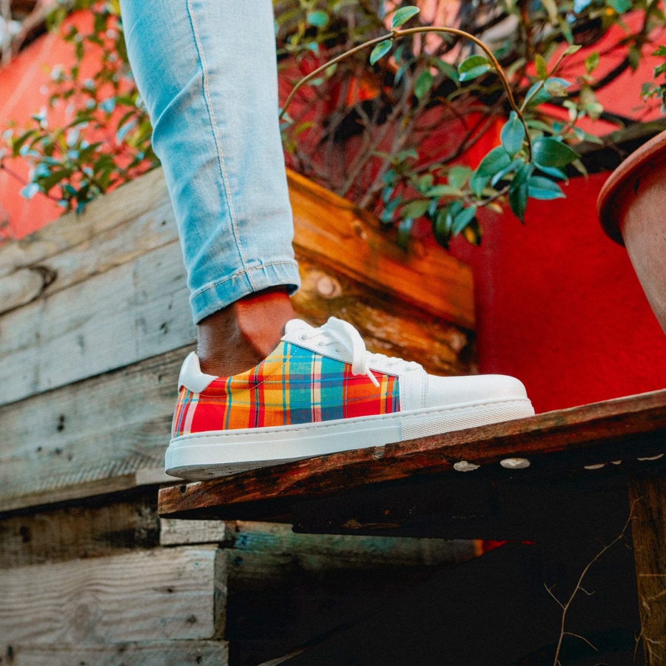 sneakers deux modèles wax et madras